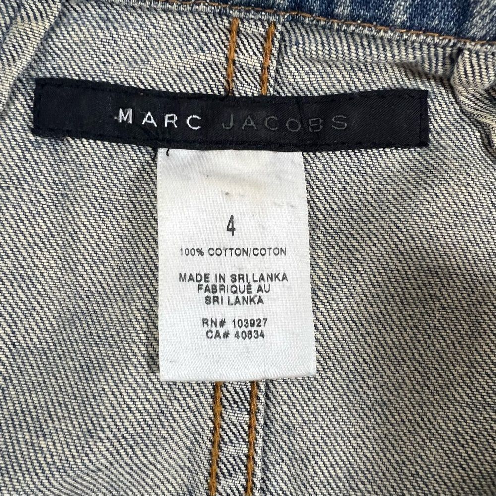 Marc Jacobs Military Style Cropped Peplum Denim Jacket - Picture 5 of 12